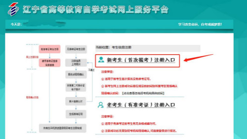 遼寧自考新生注冊(cè)流程1